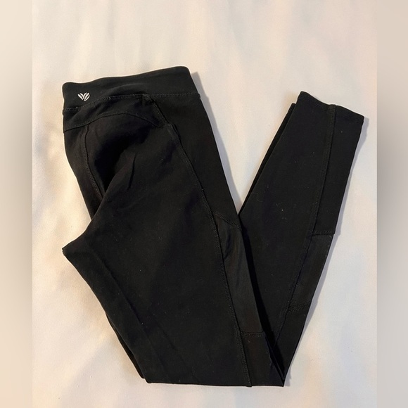 Forever 21 Athletic Yoga Pants Leggings With Mesh Cut Outs Size L Black E2 - Picture 8 of 10